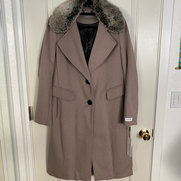 NWT! Calvin Klein Coat in color Thistle in size Medium - Picture 1 of 3